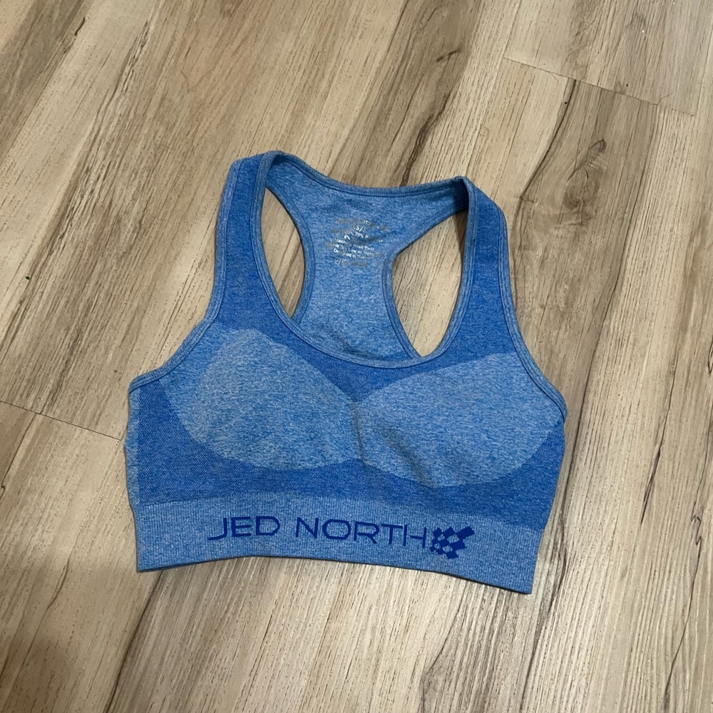 Blue sports bra